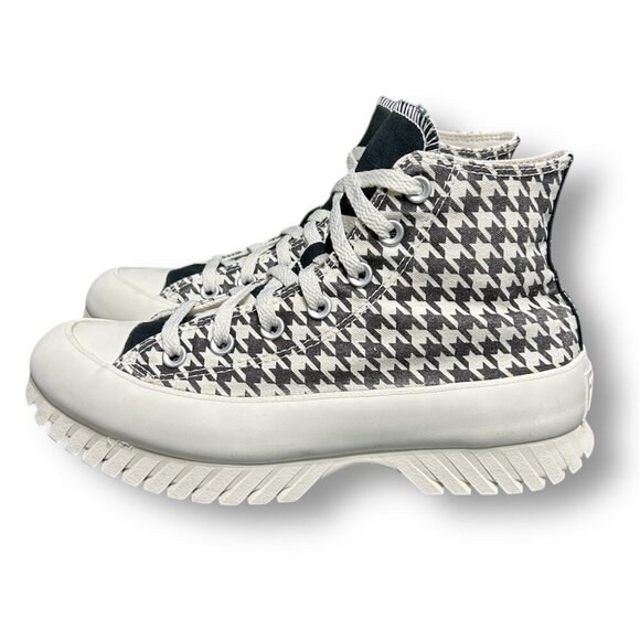 Converse Chuck Taylor All Star Lugged A05053C Hi Top Houndstooth Mens 6 Womens 8 - Picture 8 of 12